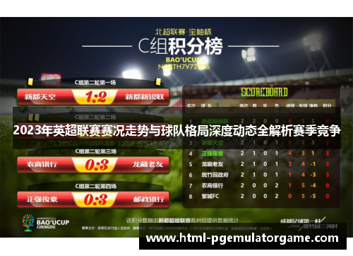 2023年英超联赛赛况走势与球队格局深度动态全解析赛季竞争